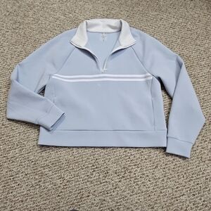 CALIA by Carrie Underwood Light Blue Quarter-Zip Pullover with White Trim